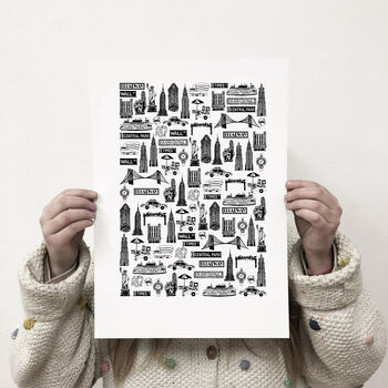 New York Illustrated Black And White Print, 3 of 7