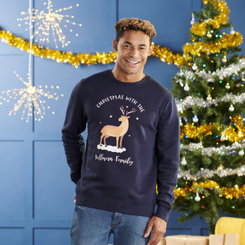 Personalised Cotton Deer Family Adult Christmas Jumper, 3 of 5