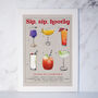 Personalised Secret Message Cocktail Personality Print, thumbnail 1 of 9