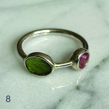Tara Two Stone Silver Ring, 9 of 12