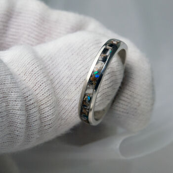 Sterling Silver Cremation Ashes Channel Ring, 4 of 12