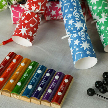 Rainbow Xylophone Family Fun Christmas Crackers Set Of Eight, 3 of 5