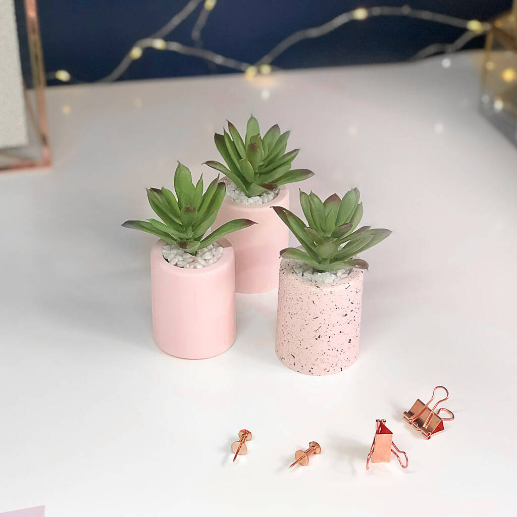 Mini Blush Pink Artificial Desk Plant Set By AIM Studio Co ...