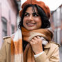 Personalised Brown Check Winter Scarf, thumbnail 4 of 5