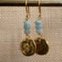 Aurora Hammered Coin Gemstone Earrings, thumbnail 3 of 8