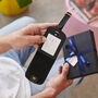 Personalised Luxury Fold Out Leather Luggage Tag With Address Card And Hot Stamped Initials, thumbnail 3 of 7