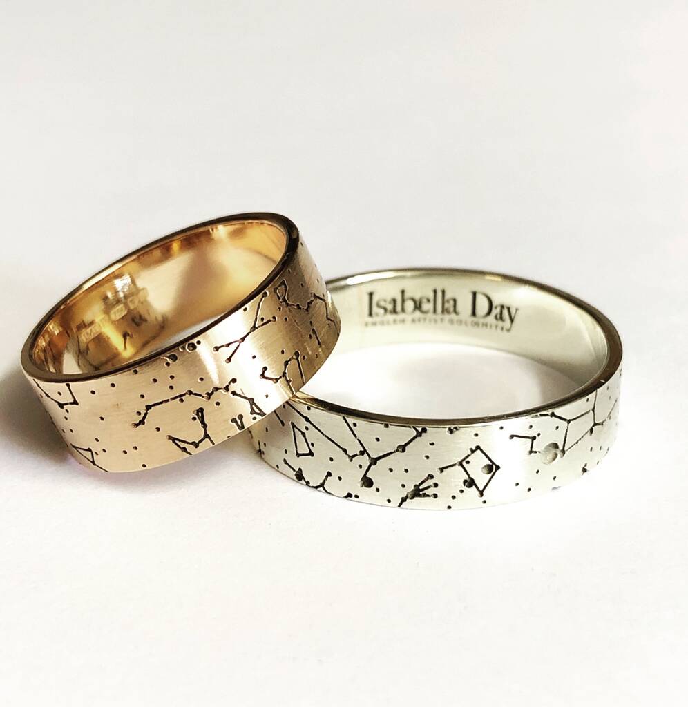 Custom Women's Star Map Engagement Or Wedding Ring, 1 of 10