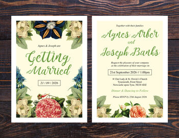 Personalised Botanical Floral Theme Wedding Invitations, 2 of 6