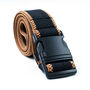 Black And Tan Outdoor Fabric Stretch Men's Belt, thumbnail 2 of 7