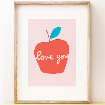 Apple Love You Art Print, 3 of 4
