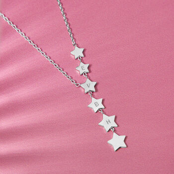 Personalised Initials Star Cascade Necklace, 3 of 7
