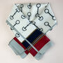 Red Equestrian Chain Print Silky Scarf, thumbnail 2 of 4