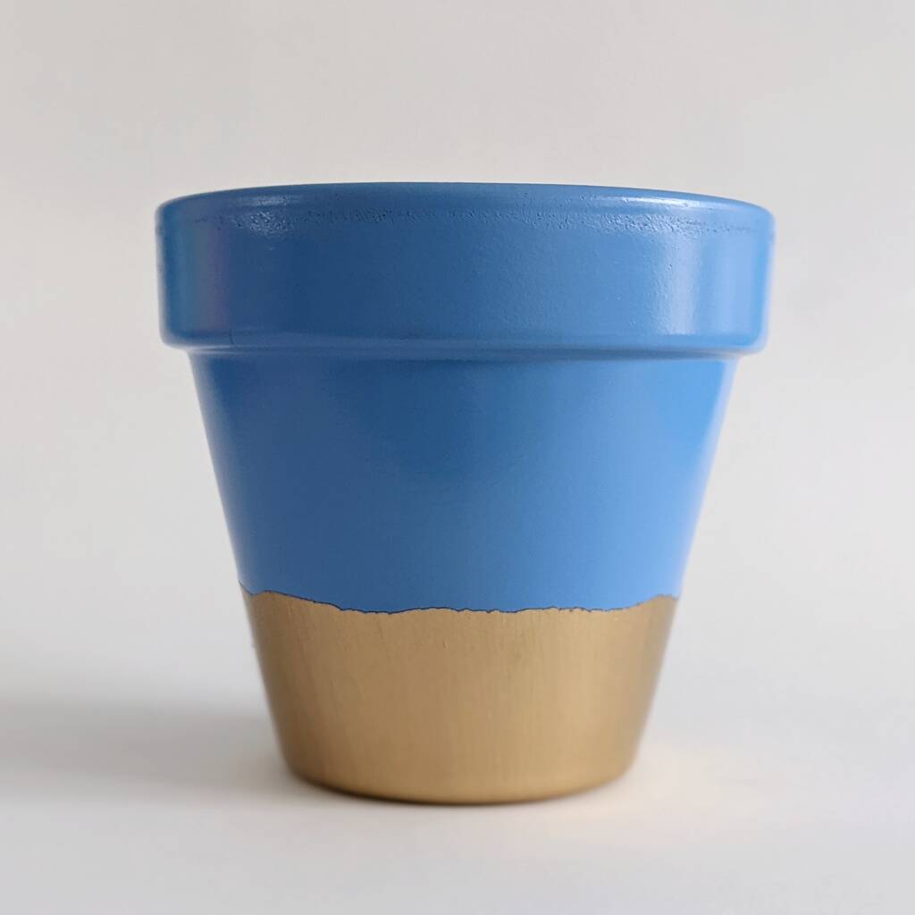 Gold Bottom Plant Pot / Planter / Blue By Southside Atelier ...