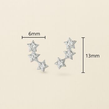 Christmas Sparkle Sterling Silver Crystal Star Earrings, 5 of 8