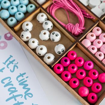 Personalised Kitten Wooden Bead Making Kit, 3 of 9