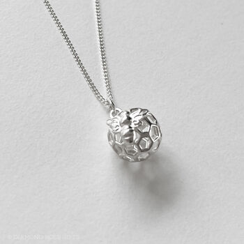 Bee And Honeycomb Necklace Gift, Sterling Silver, 2 of 12