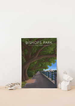 Bishops Park London Travel Poster Art Print, 2 of 8