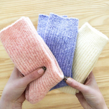 Personalised Velvet Bow Cashmere Wool Bed Socks Gift, 6 of 6