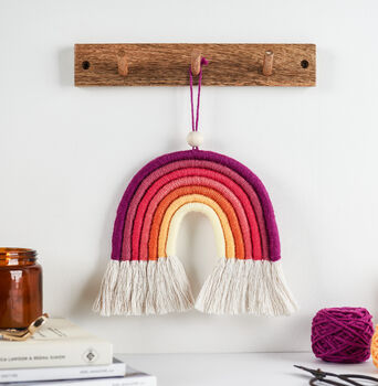 Make Your Own Sunrise Macrame Rainbow Craft Kit, 6 of 10