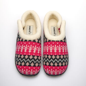 Trudie Pink Black Nordic Women's Slippers Indoor/Garden Shoes, 11 of 11