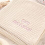 Personalised Sage Green Baby Blanket – Mini Stripe Design, thumbnail 4 of 12