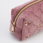 Embroidered Bee Cosmetic Pouch In Rose Pink, thumbnail 7 of 7
