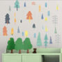 Pastel Colours Woodland Trees Wall Vinyl Stickers, thumbnail 1 of 9