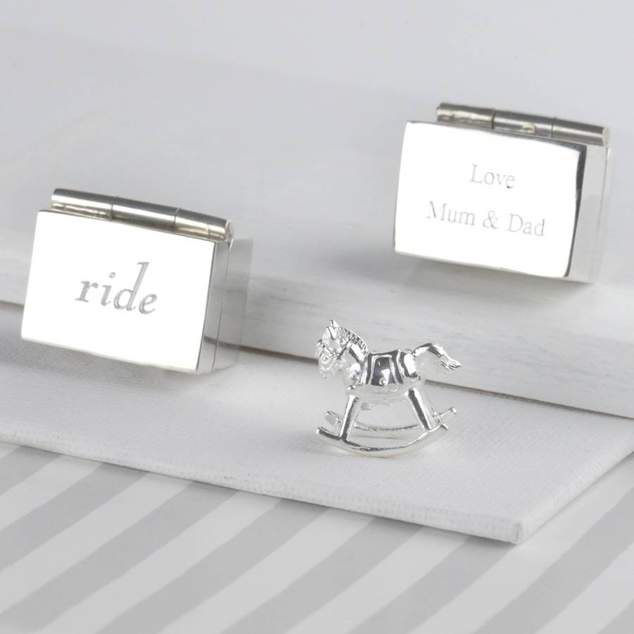 Personalised Christening Sterling Silver Rocking Horse, 1 of 3