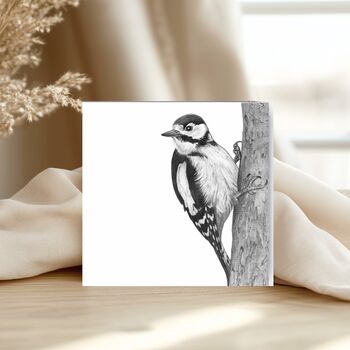 Woodpecker – Hand Drawn Nature Greeting Card Illustration, 3 of 6