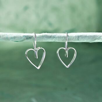 Lace Rose Gold Plated Silver Heart Earrings, 12 of 12