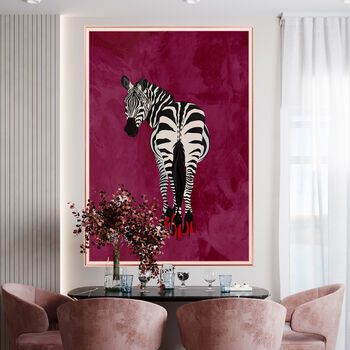 Custom Personalised Zebra Wearing Heels Art Print, 11 of 11