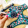 Vintage Clover Green Peonies Dog Harness, thumbnail 11 of 12