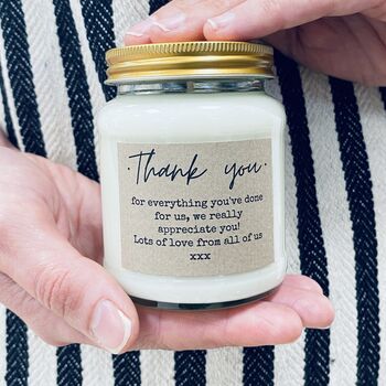 Personalised 'Thank You Message' Soy Scented Candle, 2 of 2