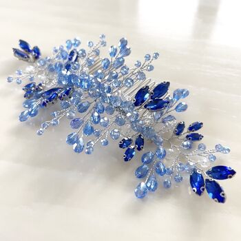 Blue Crystal Hair Comb, 2 of 5