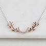 Sterling Silver Stag Antler Necklace, thumbnail 2 of 6
