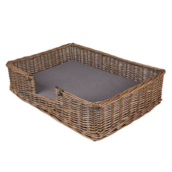 Personalised Wicker Basket Pet Bed With Cushion, 2 of 6