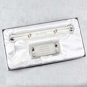 New Baby Boy Gifts Birth Certificate Holder Silver Plated, 7 of 7