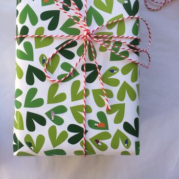 Leaf Hearts And Bug Wrapping Paper Or Gift Wrap Set, 12 of 12
