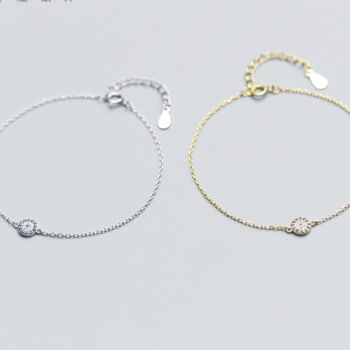 Sterling Silver Crystal Evil Eye Charm Bracelet, 2 of 5