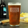 Personalised Birthday Name And Date Pint Glass, thumbnail 1 of 3