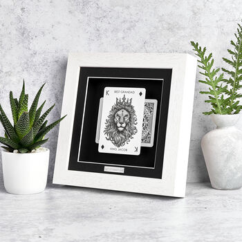 Personalised Best Grandad Gift Royal Lion Playing Card Frame, 4 of 9