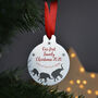 Personalised Metal First Christmas Elephant Bauble, thumbnail 2 of 4
