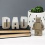 Concrete Dad Letters And Robot Man Set, thumbnail 1 of 3