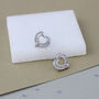 Sterling Silver Pave Heart Stud Earrings, thumbnail 5 of 5
