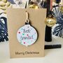 Personalised Grandad Christmas Card Bauble Decoration, thumbnail 1 of 2
