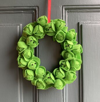 Brussels Sprouts Felt Wreath, 2 of 3