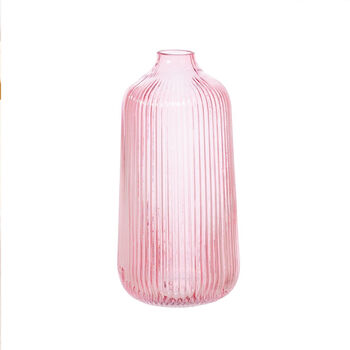 Tall Coloured Glass Ribbed Vase, 2 of 5