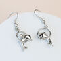 Dolphin Dangle Hoop Earrings Gift For Het, thumbnail 1 of 3