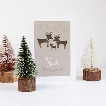 'To My Dads' Christmas Card For Gay Dads, Reindeer, 4 of 10