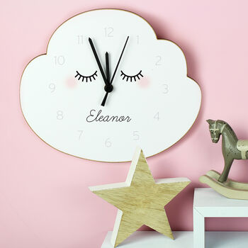 Personalised Cloud Shaped Wooden Clock, 2 of 2